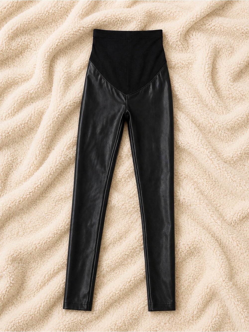 SPANX maternity Black Faux-Leather Leggings with Tag